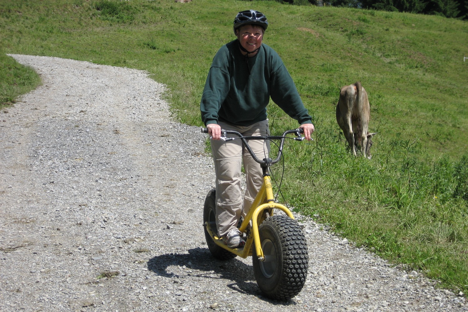 mit dem Roller unterwegs