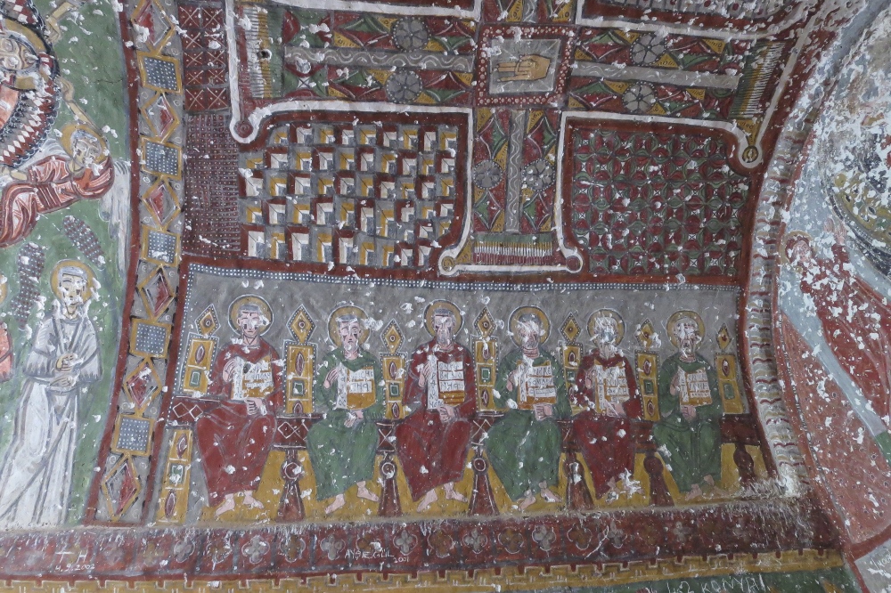 Kappadokien: Deckenmalerei in einer Felsenkirche