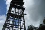 Abseilen vom Förderturm der Zeche Teutoburgia