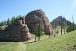 Mongolei: Granitfelsen