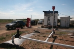 Mongolei: Tankstelle in Bulgan