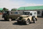 Mongolei: Bulgan - Parkplatz vor dem Einkaufszentrum