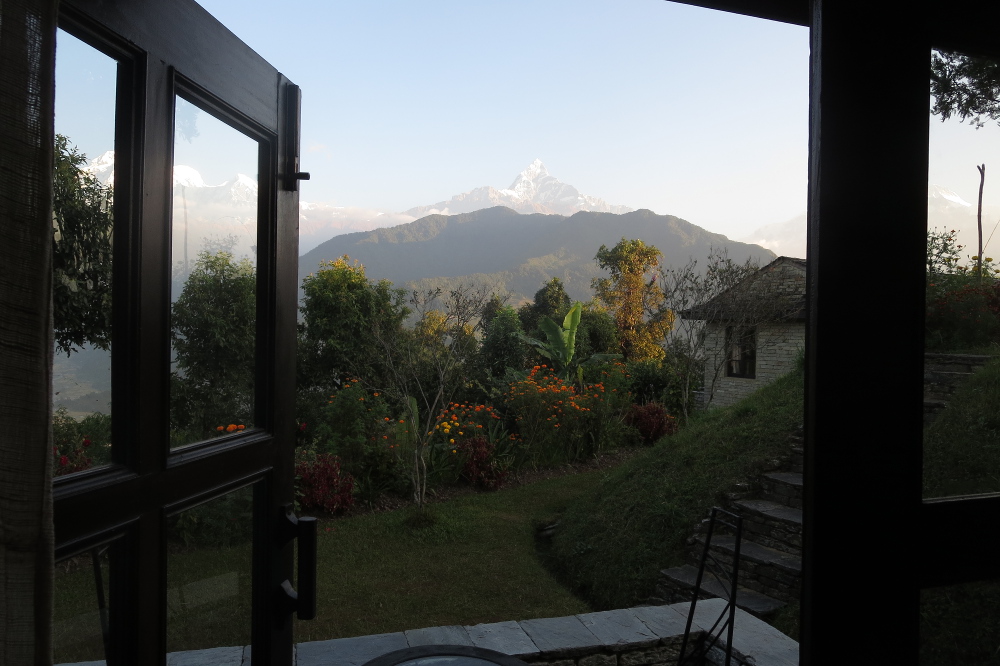 Nepal - Hananoie, Blick aus dem Zimmer