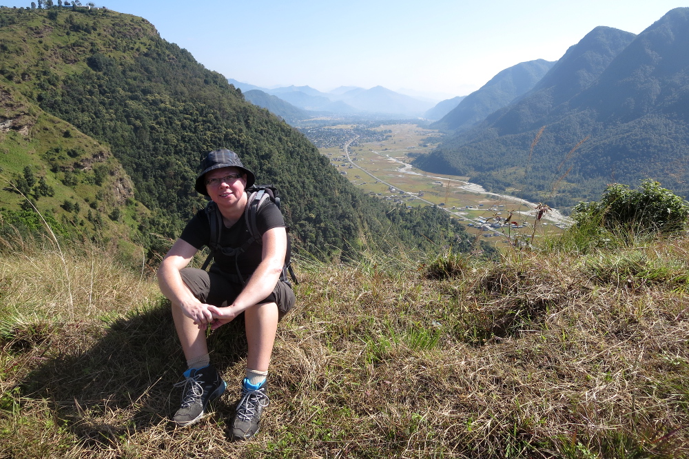Nepal - Kurze Rast mit Blick Richtung Pokhara