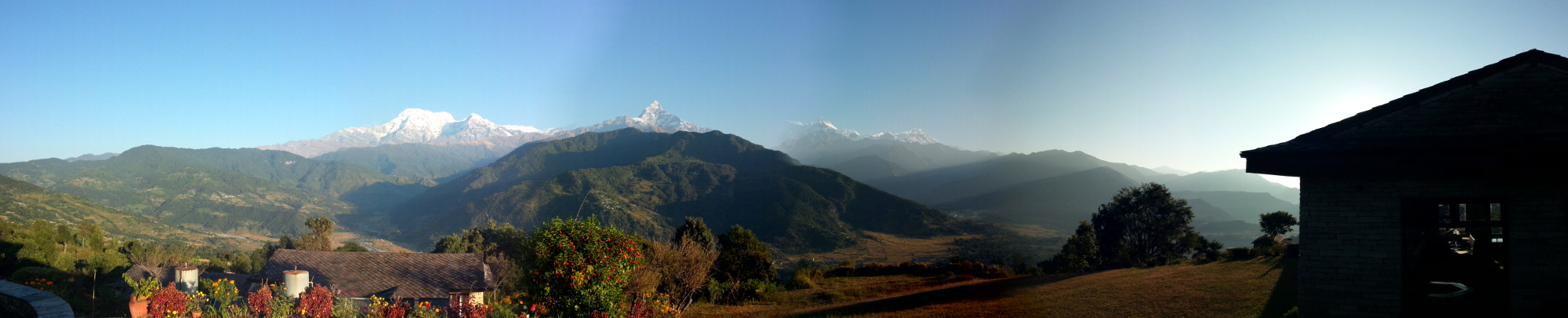 Nepal - Panoramablick von der Hananoie-Lodge