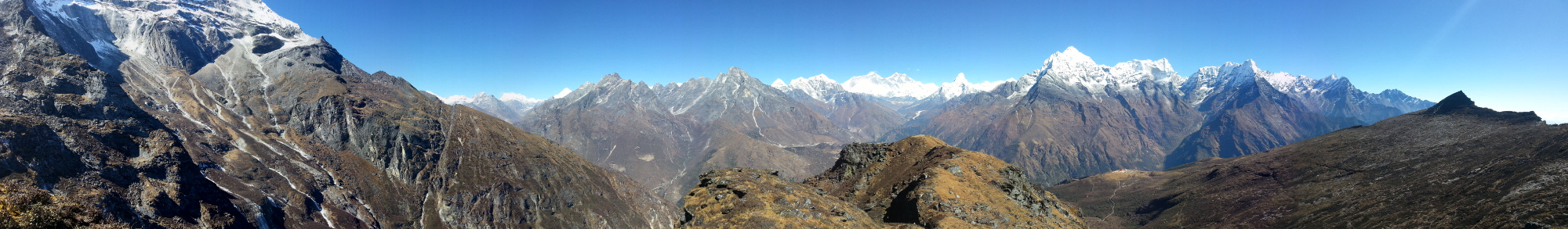 Nepal - Panorama von Gipfel des Sherpa-Peak (4578m)