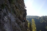Steil bergan im Stuibenfall-Klettersteig